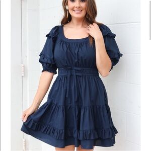 Anna Cate Aurora Dress Navy Large
